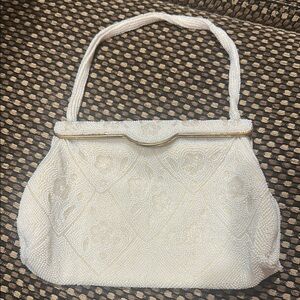 “Freddy” from Paris.  Elegant White Beaded Handbag